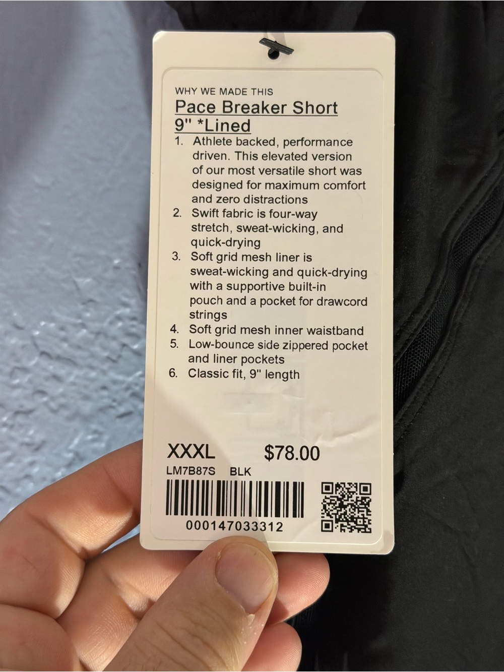 *NWT Lululemon Men’s Pace Breaker Shorts 9" Lined Black 3XL - Picture 4 of 7